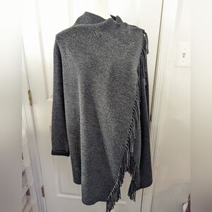 Women's Max Studio gray wood blend sweater wrap long sleeve size L